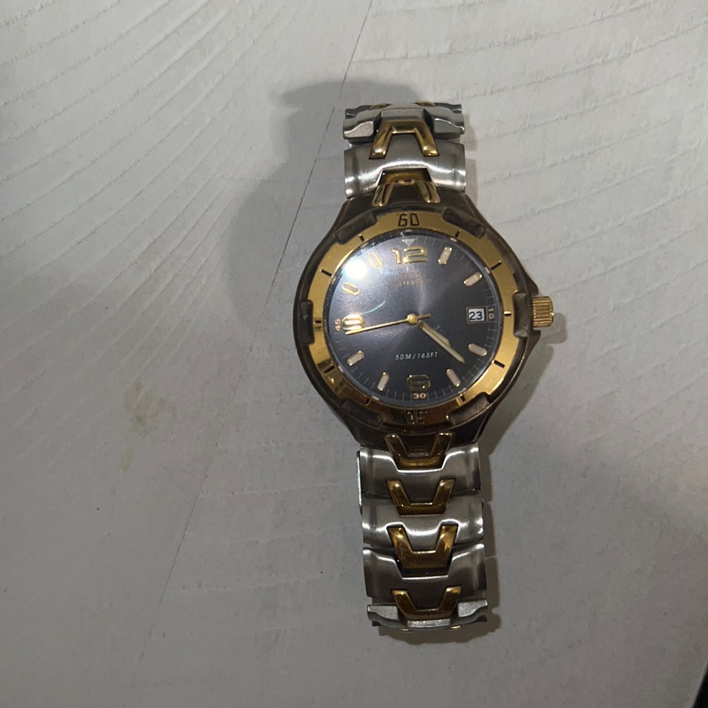 Mens Guess Watch Silver And Gold